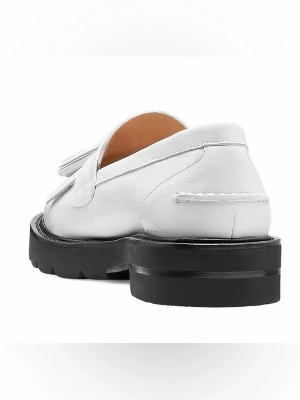 LIKE NEW Stuart Weitzman Mila Lift Loafers‎ White Leather 9.5 Women’s